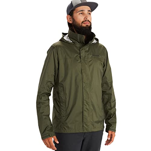 Marmot Men'S Precip Eco Jacket  Lightweight, Waterproof Jacket For Men, Ideal For Hiking, Jogging, And Camping, % Recycled, Nori, Medium