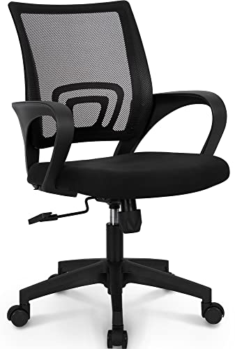 Neo Chair Office Computer Desk Chair Gaming Ergonomic Mid Back Cushion Lumbar Support With Wheels Comfortable Blue Mesh Racing Seat Adjustable Swivel Rolling Home Executive (B