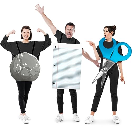 Rock Paper Scissors Family Costume Set   Fun Halloween Outfits For , Trio Costume Set, A Funny Group Halloween Costume For Three Adult People