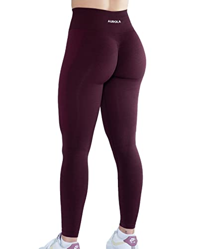 Seamless Scrunch Legging Women Yoga Pants Tummy Control Workout Running For Workout Fitness Sport Active Legging '' (S, Black Cherry)