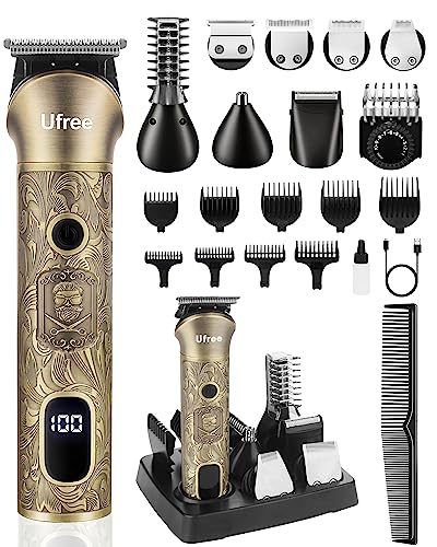 Ufree Beard Trimmer For Men, Cordless Hair Clippers, Electric Razor Shavers For Men, Shaving Kit For Mustache Body Nose Ear Hair Facial, In Beard Grooming Kit Fathers Gifts Fo