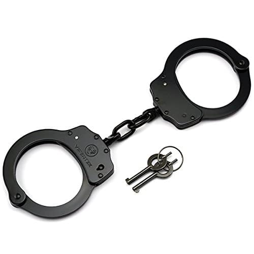 Vipertek Double Lock Steel Police Edition Professional Grade Handcuffs (Black)