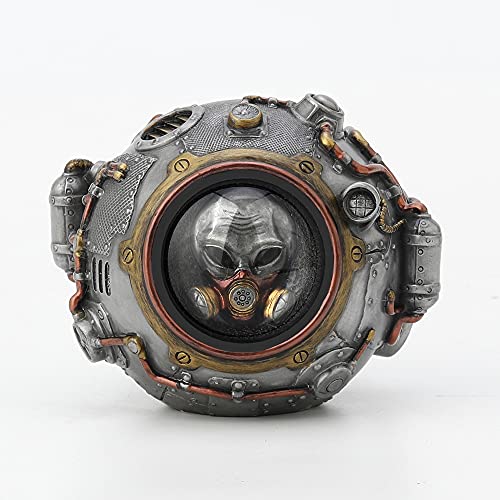 Veronese Design Inch Tall Steampunk Orb From Outer Space Alien Collectible Cold Cast Pewter Finish Resin Sculpture