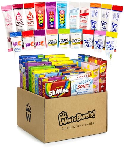 Whatabundle! Ultimate Variety Pack Of Drink Mix Packets   Different Flavors Of Flavored Water Packets   Sugar Free What Flavor Packets Bulk Pack   Bundle With Whatabundle! Box