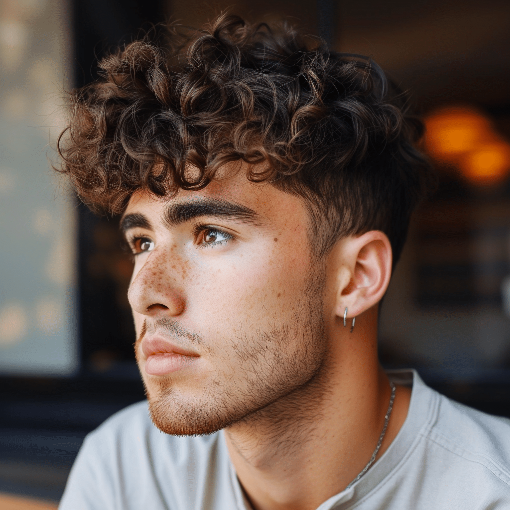 low fade haircut curls