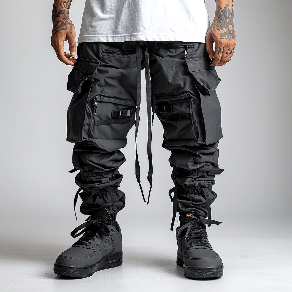 mens black cargo pants