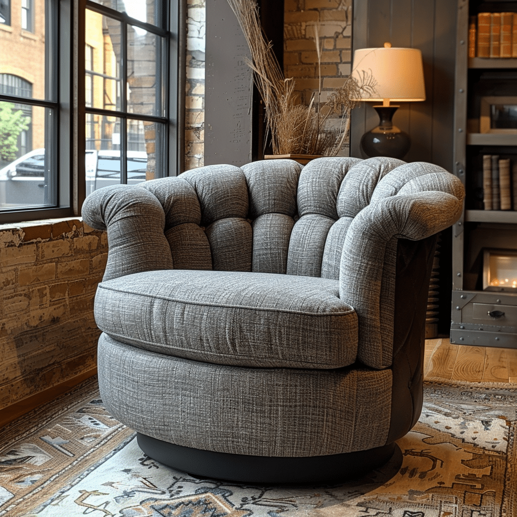 swivel barrel chair