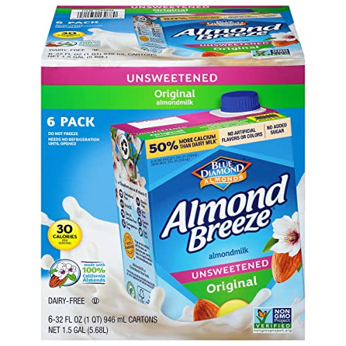 Almond Breeze Dairy Free Almondmilk Unsweetened Original Oz Boxes, Count