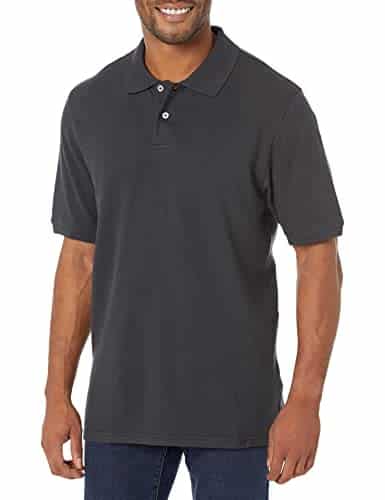 Amazon Essentials Men'S Regular Fit Cotton Pique Polo Shirt (Available In Big & Tall), Black, X Large