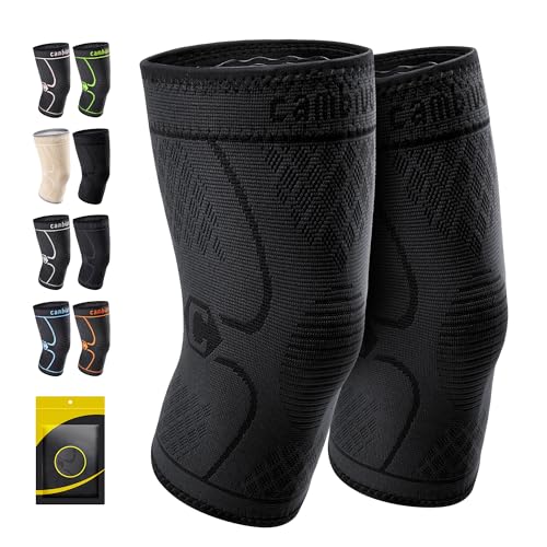 Cambivo Pack Knee Braces For Knee Pain, Knee Compression Sleeve For Men And Women, Knee Support For Meniscus Tear, Running, Weightlifting, Workout, Acl, Arthritis, Joint Pain