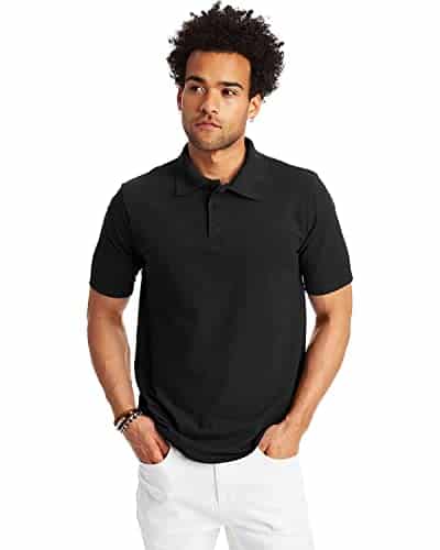 Hanes Men'S Short Sleeve X Temp W Freshiq Polo, Black, X Large