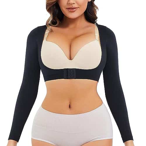 Loday Upper Arm Shaper For Women Faja Post Surgery Slimming Compression Sleeves Shapewear Tops (Black, Sm)