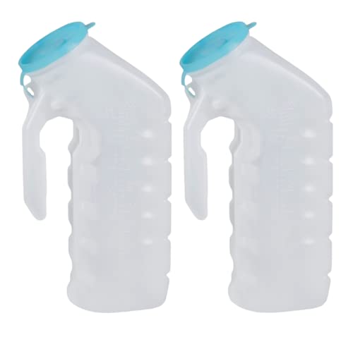 Male Urinal With Glow In The Dark Cover [Oz Pack Of ] Portable Pee Bottles For Men Used For Hospitals, Incontinence, Emergency And Travel ()