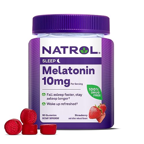 Natrol Melatonin Mg, Dietary Supplement For Restful Sleep, Sleep Gummies For Adults, Strawberry Flavored Gummies, Day Supply