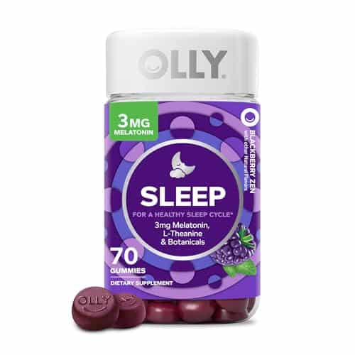 Olly Sleep Gummy, Occasional Sleep Support, Mg Melatonin, L Theanine, Chamomile, Lemon Balm, Sleep Aid, Blackberry   Count