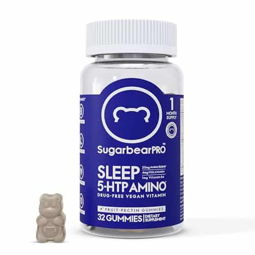 Sugarbearpro Sleep Aid Gummies For Adults With Melatonin Mg, Magnesium, L Theanine, Htp, B, Valerian Root   Vegan Sleep Vitamins (Onth Supply)