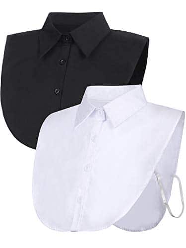 Tatuo Pieces Fake Collar Detachable Collar For Women Shirts Collar Dickey Collar Half False Blouse Dickey Black, White