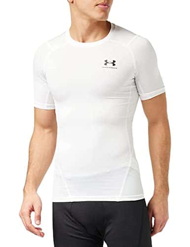 Under Armour Mens Armour Heatgear Compression Short Sleeve T Shirt , White ()Black , Small