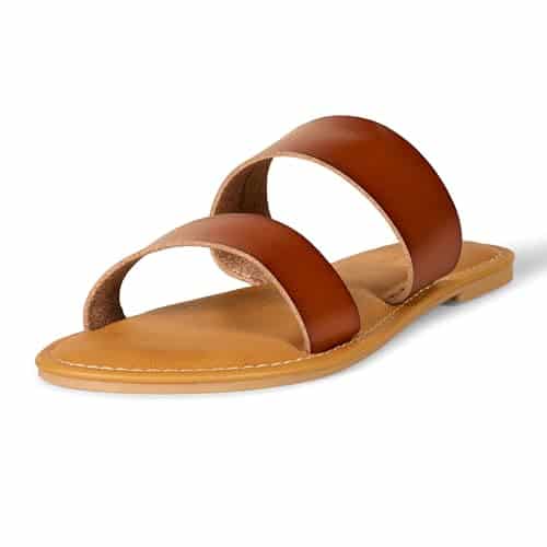 Amazon Essentials Women'S Two Band Sandal, Tan,