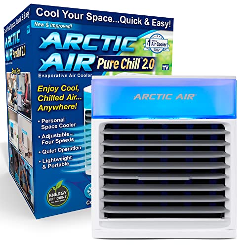 Arctic Air Pure Chill Evaporative Air Cooler By Ontel   Powerful, Quiet, Lightweight And Portable Space Cooler With Hydro Chill Technology For Bedroom, Office, Living Room & M