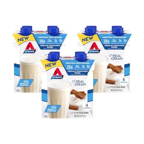 Atkins Creamy Cinnamon Swirl Protein Shake, G Protein, Low Glycemic, G Net Carb, G Sugar, Keto Friendly, Count