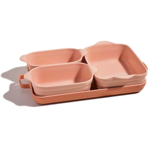 Our Place Ovenware Set  Piece Nonstick, Toxin Free, Ceramic, Stoneware Set With Oven Pan, Bakers, & Oven Mat  Space Saving Nesting Design  Oven Safe  Bake, Roast, Griddle And