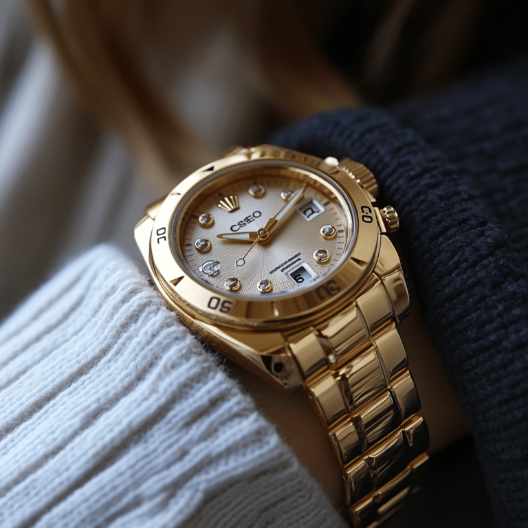 gold casio watch