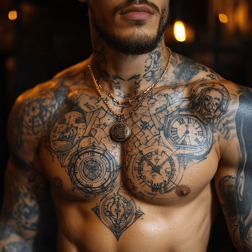 mens chest tattoos